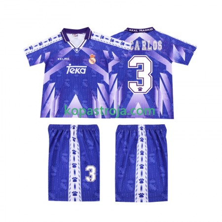 Billiga Fotbollströjor Real Madrid R CARLOS 3 Retro Barn Borta tröja 1996-1997 Kortärmad
